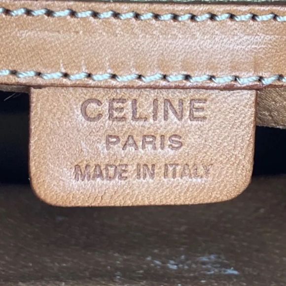 CELINE Macadam Blason Triumph Dark Brown Hand Bag Leather Stripes Authentic - Picture 9 of 17